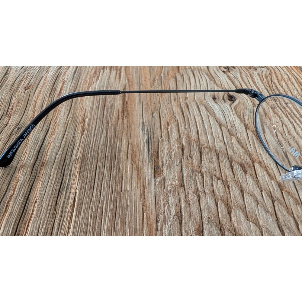 Matsushida Japanese Black Stainless Steel Full Rim Oval Eyeglasses Frame Only - Picture 10 of 16